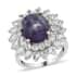 Indian Star Ruby and White Topaz Cocktail Ring in Platinum Over Sterling Silver (Size 10.0) 11.00 ctw image number 0