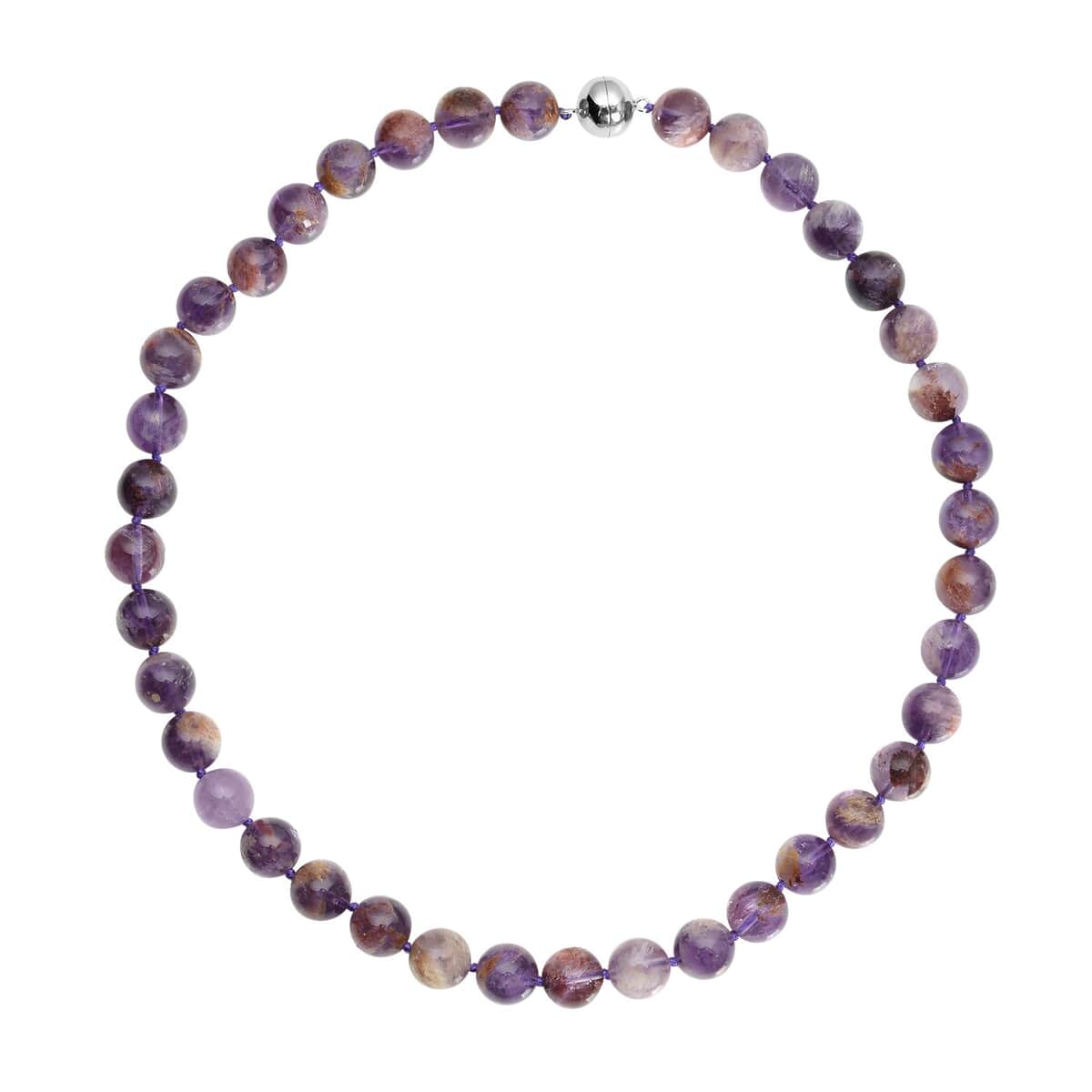 Cacoxenite Beaded Necklace 20 Inches with Magnetic Clasp in Rhodium Over Sterling Silver 425.00 ctw image number 0