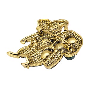 Simulated Green Color Resin, White & Green Austrian Crystal, Red Enameled Santa Cap Brooch in Goldtone