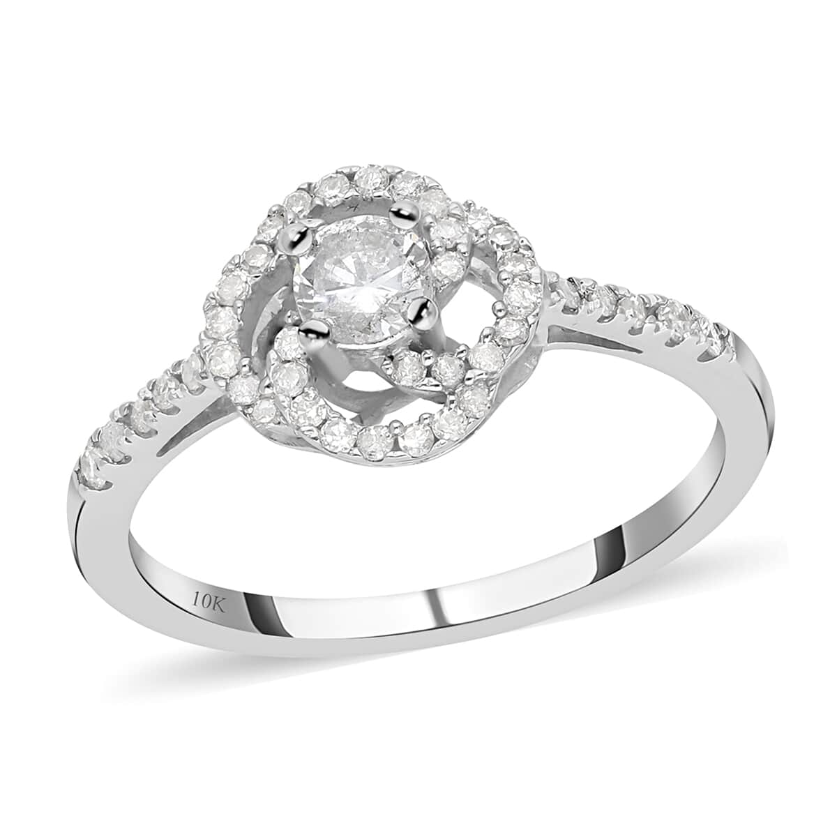 Luxoro 10K White Gold G-H I2-I3 Diamond Ring (Size 10.0) 0.50 ctw image number 0