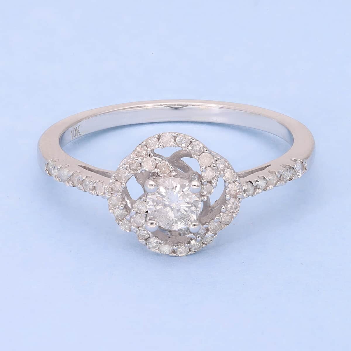 Luxoro 10K White Gold G-H I2-I3 Diamond Ring (Size 10.0) 0.50 ctw image number 1