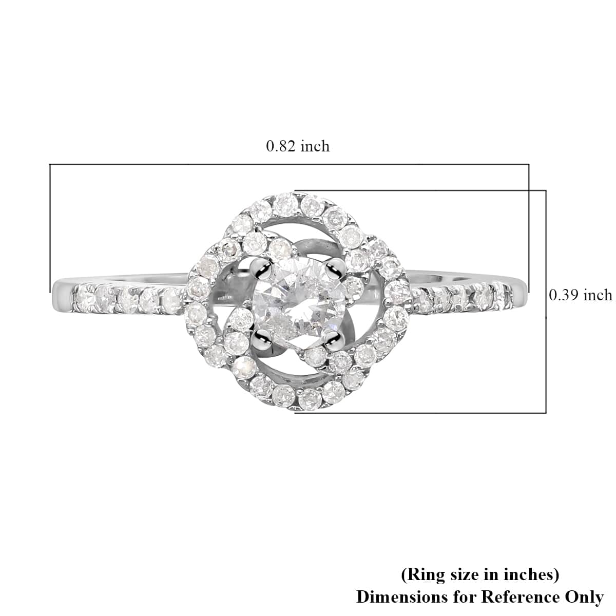 Luxoro 10K White Gold G-H I2-I3 Diamond Ring (Size 10.0) 0.50 ctw image number 5