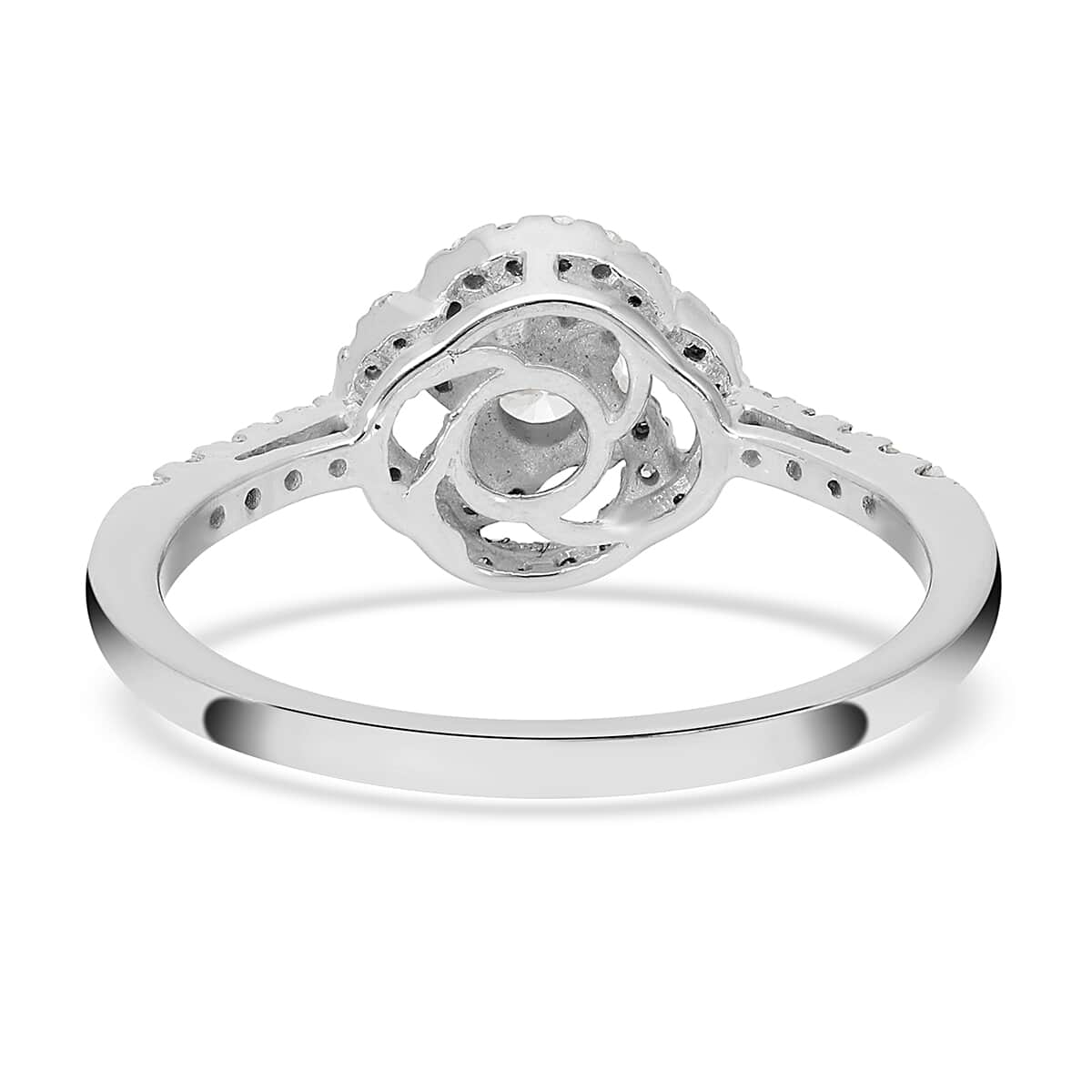 Luxoro 10K White Gold G-H I2-I3 Diamond Ring, Promise Rings (Size 7.0) 0.50 ctw image number 4