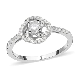 Luxoro 10K White Gold G-H I2-I3 Diamond Ring, Promise Rings (Size 8.0) 0.50 ctw