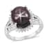Indian Star Ruby and Natural White Zircon Halo Ring in Platinum Over Sterling Silver (Size 8.0) 8.85 ctw image number 0