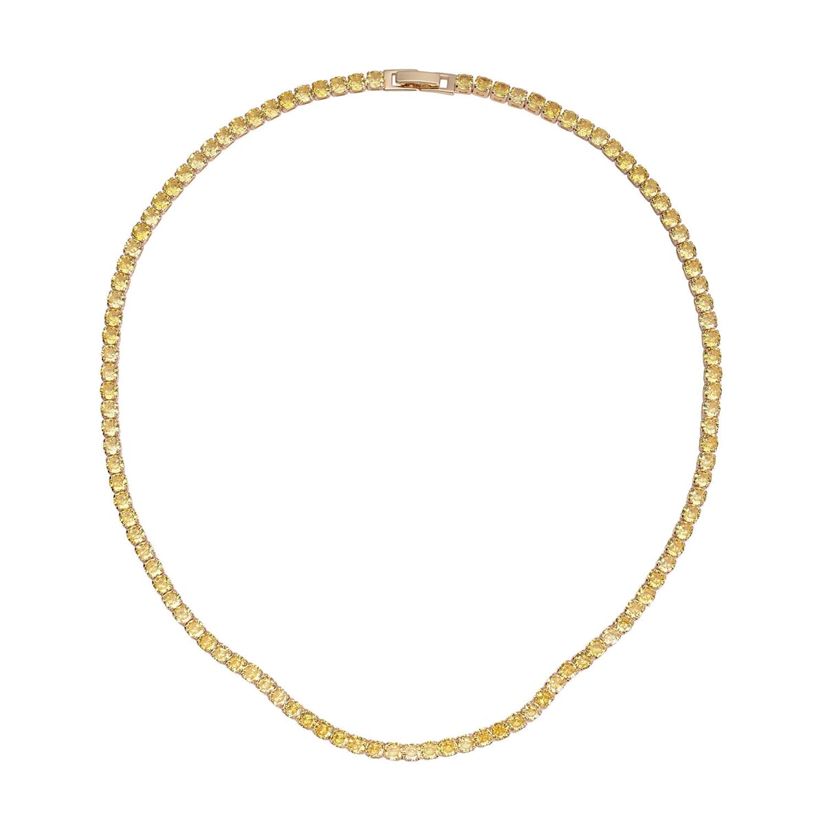 Simulated Yellow Diamond Necklace 18 Inches in Goldtone 53.00 ctw image number 0