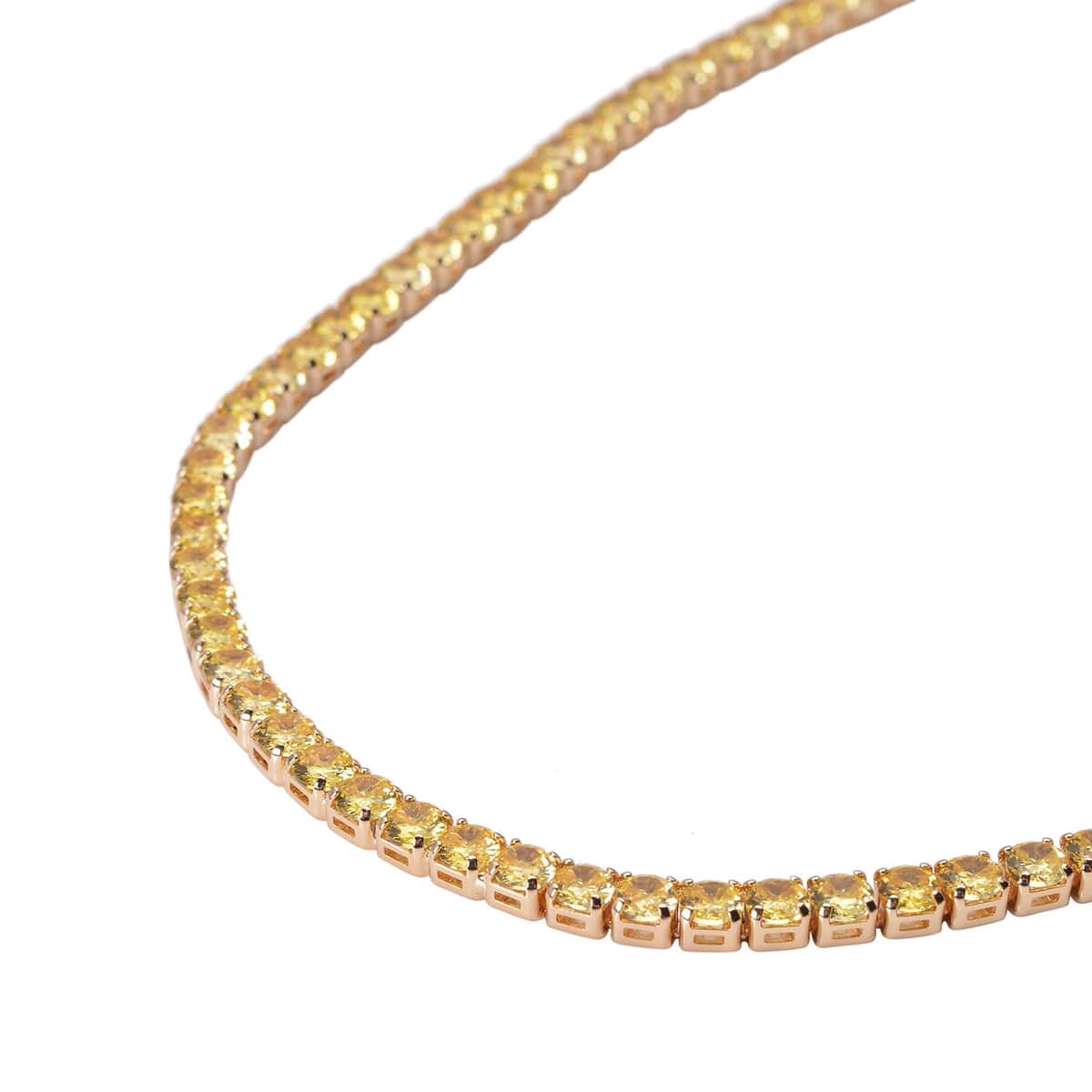Simulated Yellow Diamond Necklace 18 Inches in Goldtone 53.00 ctw image number 2