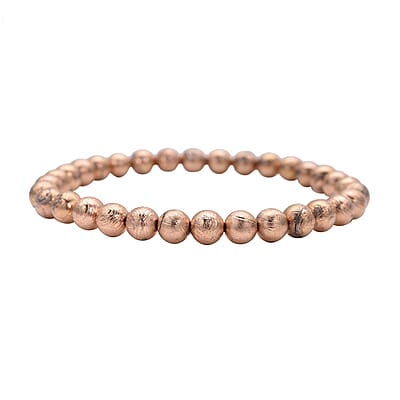 Rose Gold Color Marvelous Meteorite Beaded Stretch Bracelet 25.25 ctw