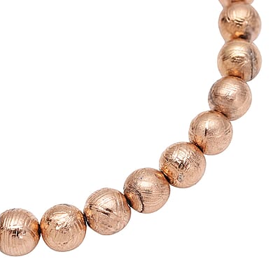 Rose Gold Color Marvelous Meteorite Beaded Stretch Bracelet 25.25 ctw