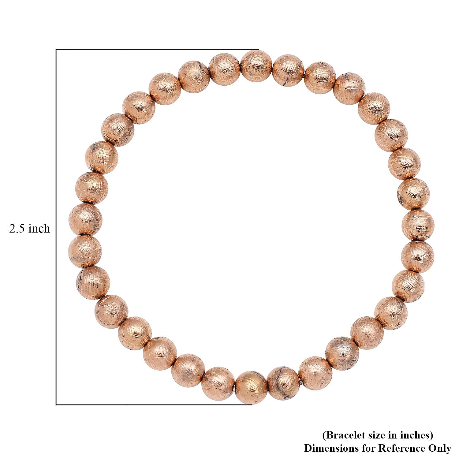 Rose Gold Color Marvelous Meteorite Beaded Stretch Bracelet 25.25 ctw