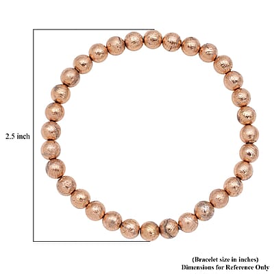 Rose Gold Color Marvelous Meteorite Beaded Stretch Bracelet 25.25 ctw