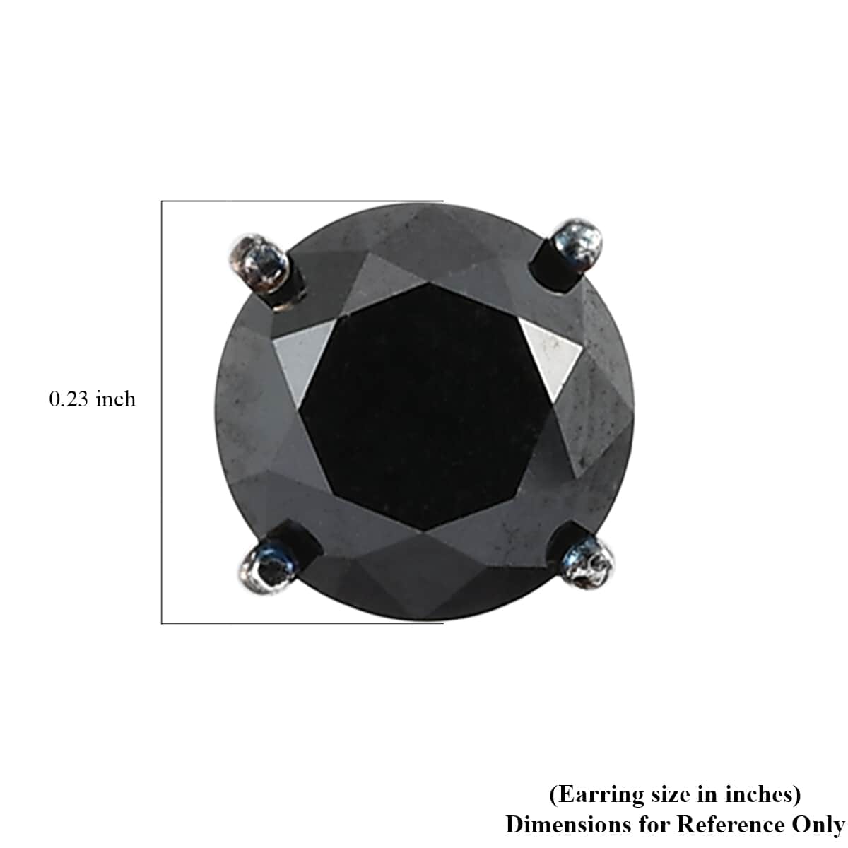 Black Diamond Solitaire Stud Earrings in Platinum Over Sterling Silver 2.00 ctw image number 4