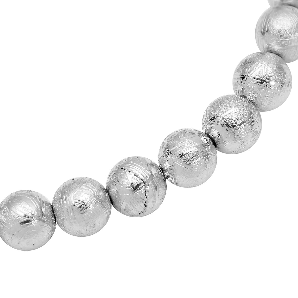 Marvelous Meteorite Beaded Stretch Bracelet 25.25 ctw image number 3