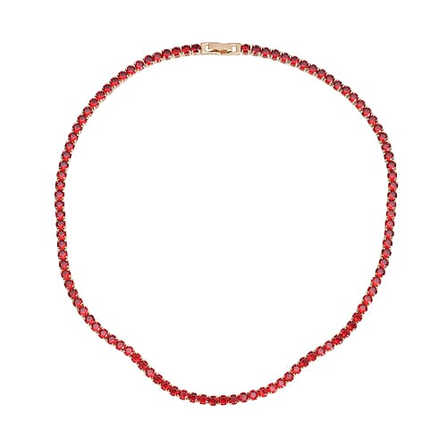 Simulated Red Diamond in Goldtone - Product card gallery slide 1 (10178575139129)