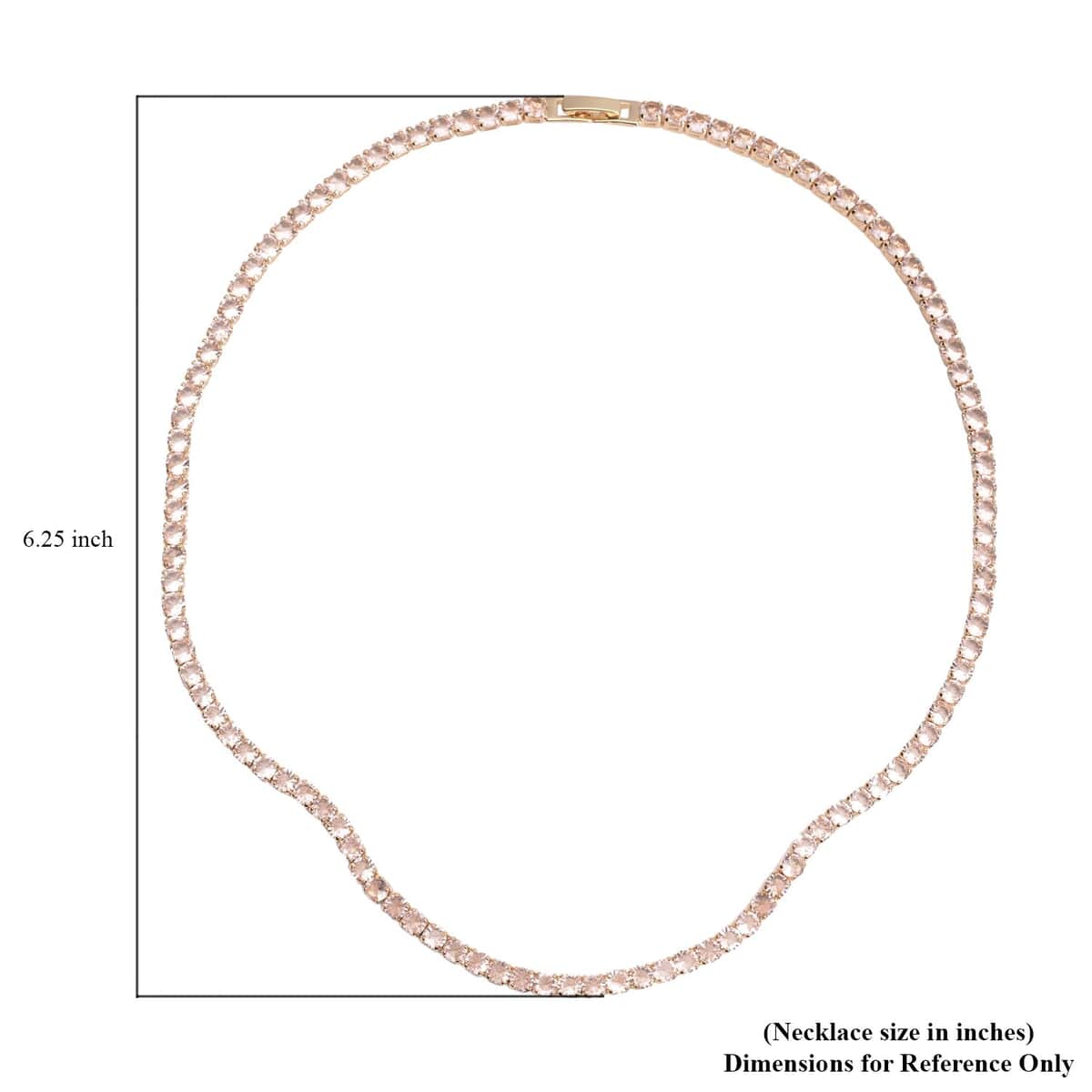 Simulated Champagne Diamond Tennis Necklace 18 Inches in Goldtone 53.00 ctw image number 4