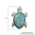 Mojave Blue Turquoise Turtle Pendant in Platinum Over Copper with Magnet 11.15 ctw image number 4