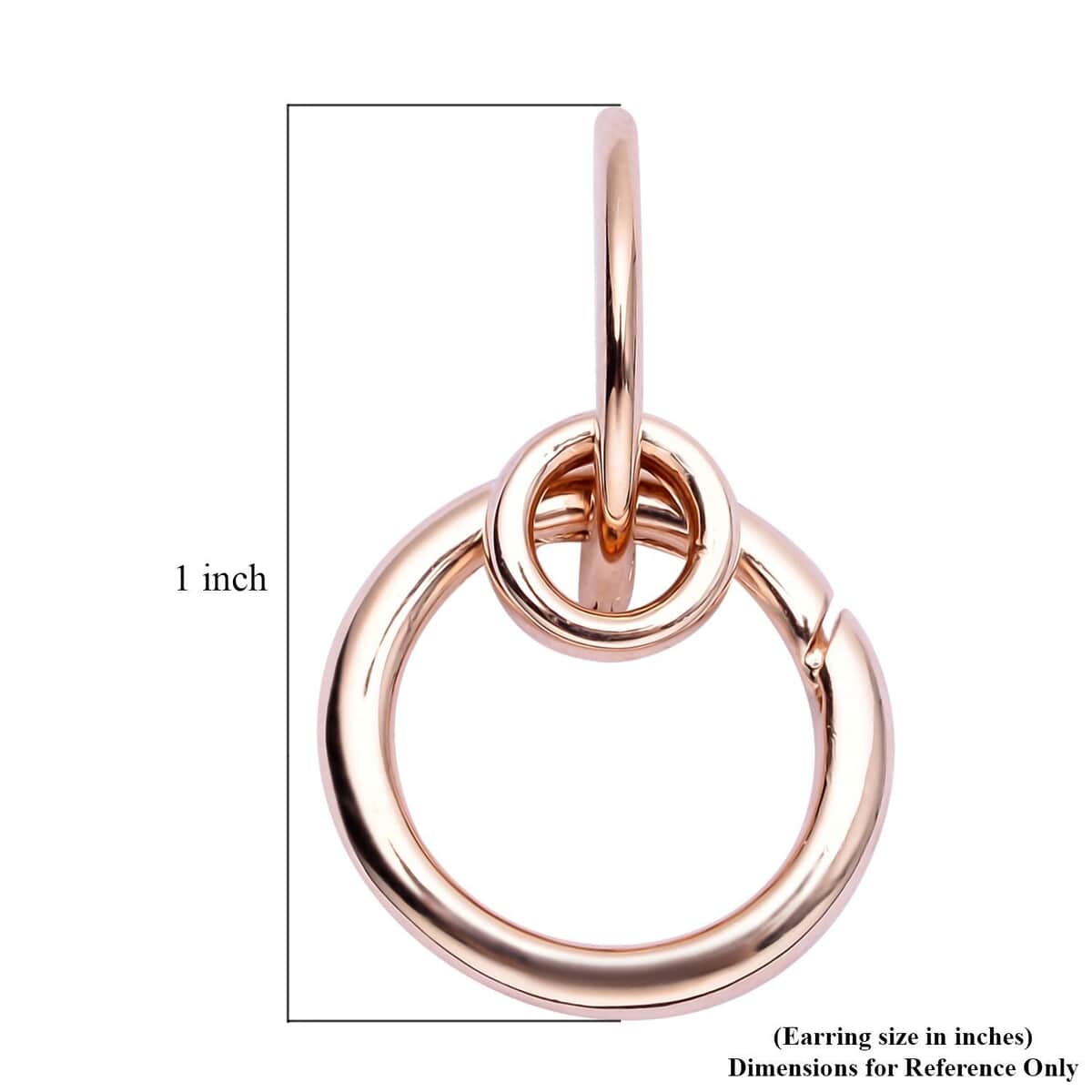 14K Rose Gold Over Sterling Silver Interchangeable Circle Charm Enhancer Hoop Earrings 4.80 Grams image number 5