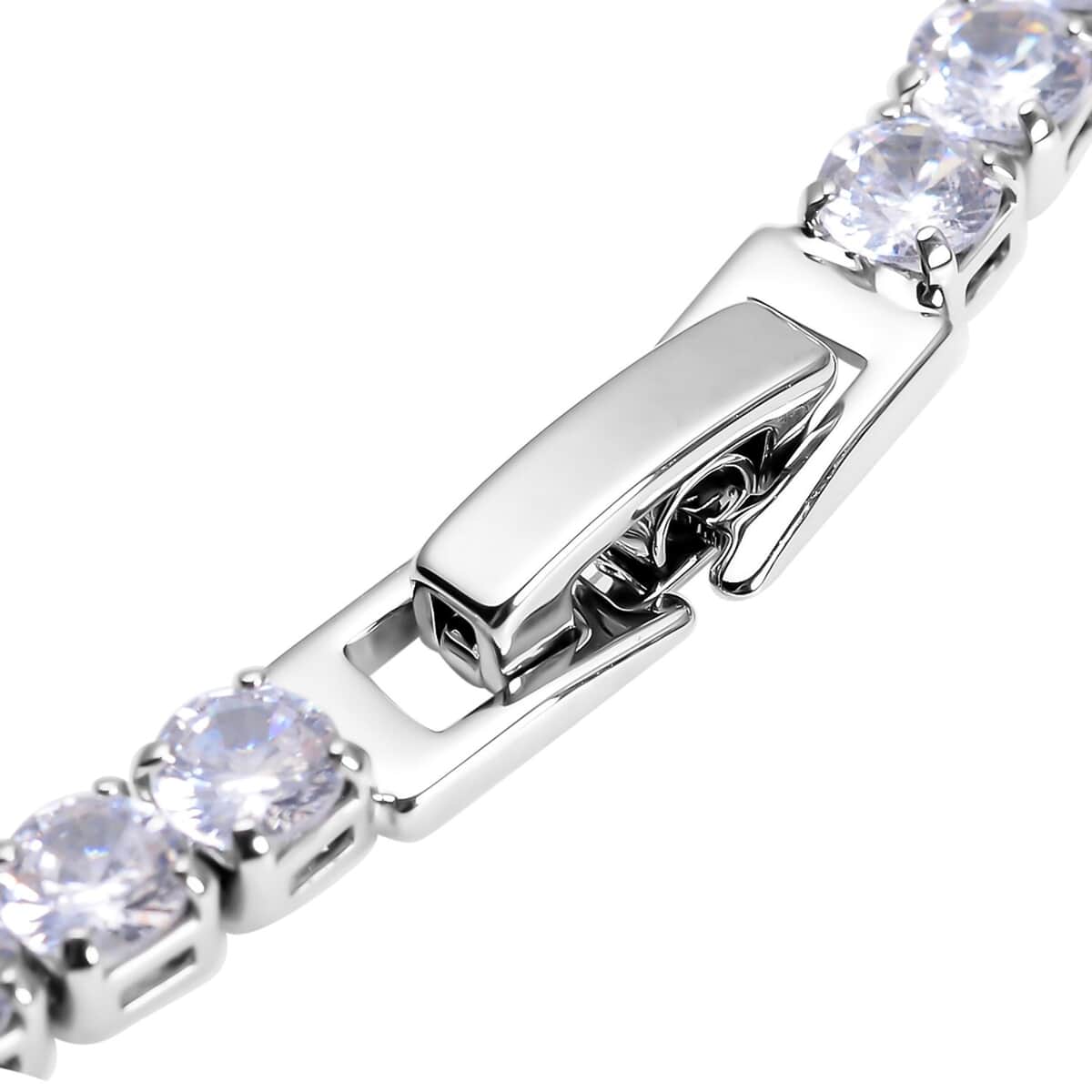 Simulated Diamond Necklace 18 Inches in Silvertone 53.00 ctw image number 3