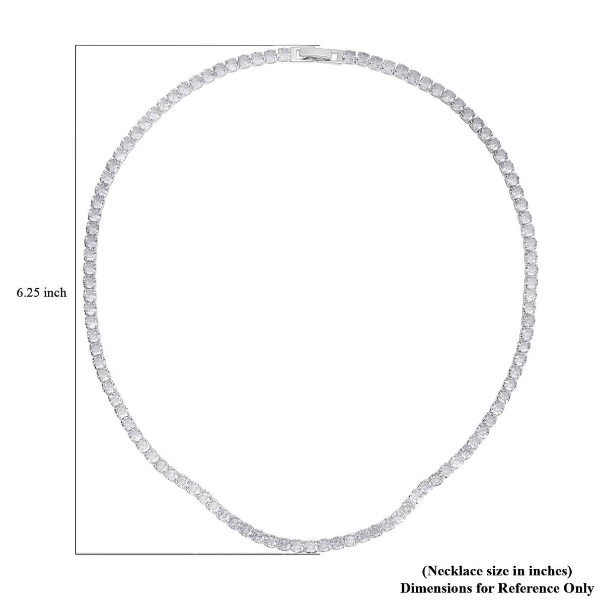 Simulated Diamond Necklace 18 Inches in Silvertone 53.00 ctw image number 4