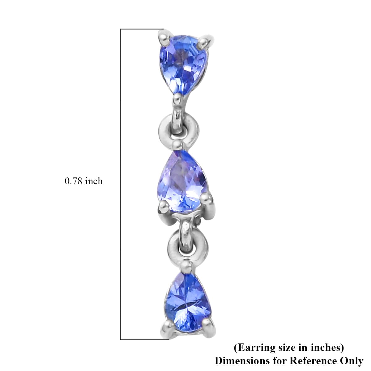 Tanzanite Earrings in Platinum Over Sterling Silver 0.85 ctw image number 4