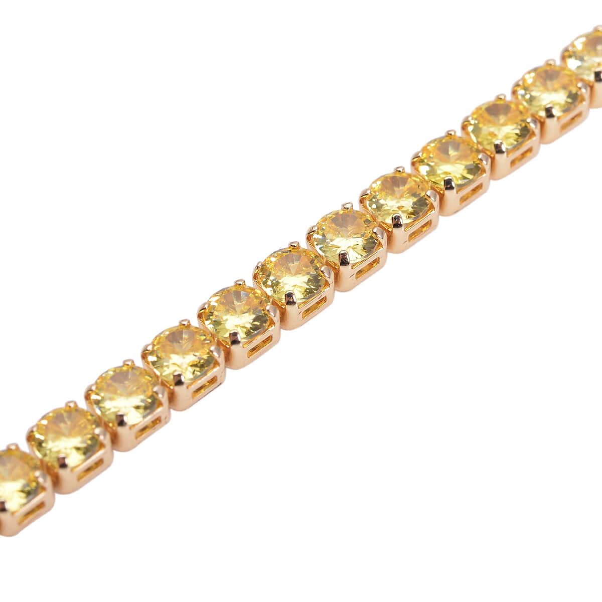 Simulated White Cubic Zirconia Tennis Bracelet in Silvertone (7.25 In) 13.00 ctw image number 3