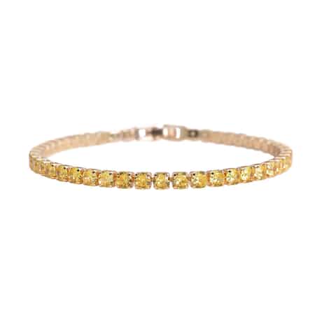 Simulated Yellow Diamond Tennis Bracelet in Goldtone (7.25 In) 13.00 ctw image number 0