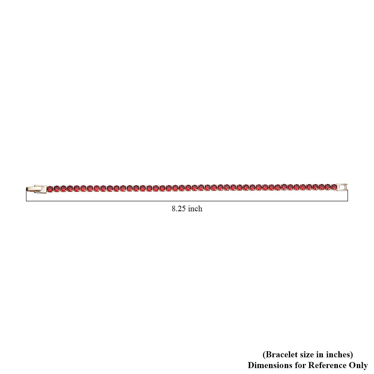 Simulated Red Diamond Tennis Bracelet in Goldtone (7.25 In) 13.00 ctw image number 4