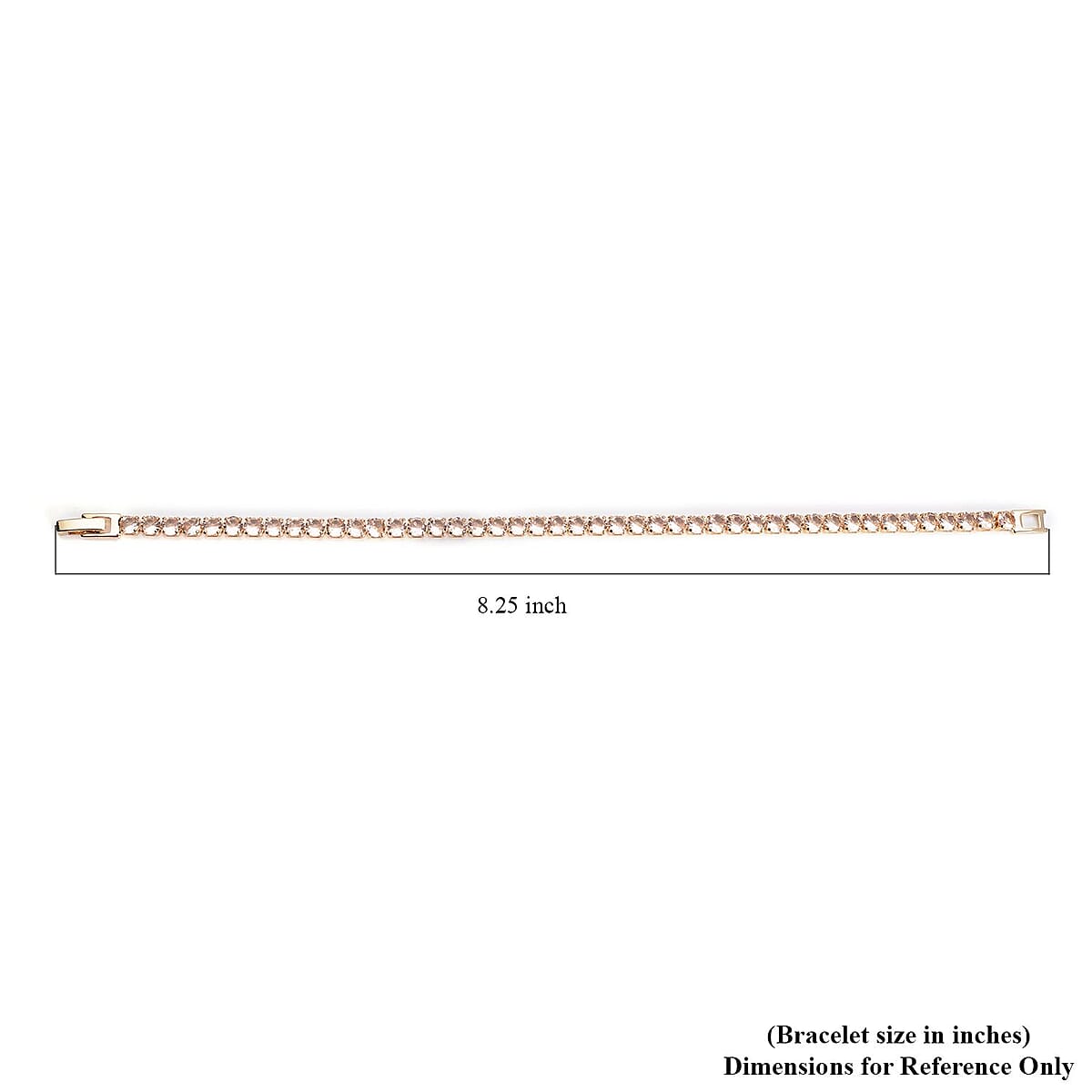 Simulated Champagne Diamond Tennis Bracelet in Goldtone (7.25 In) 13.00 ctw image number 4