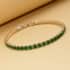 Simulated Emerald Tennis Bracelet in Goldtone (7.25 In) image number 1