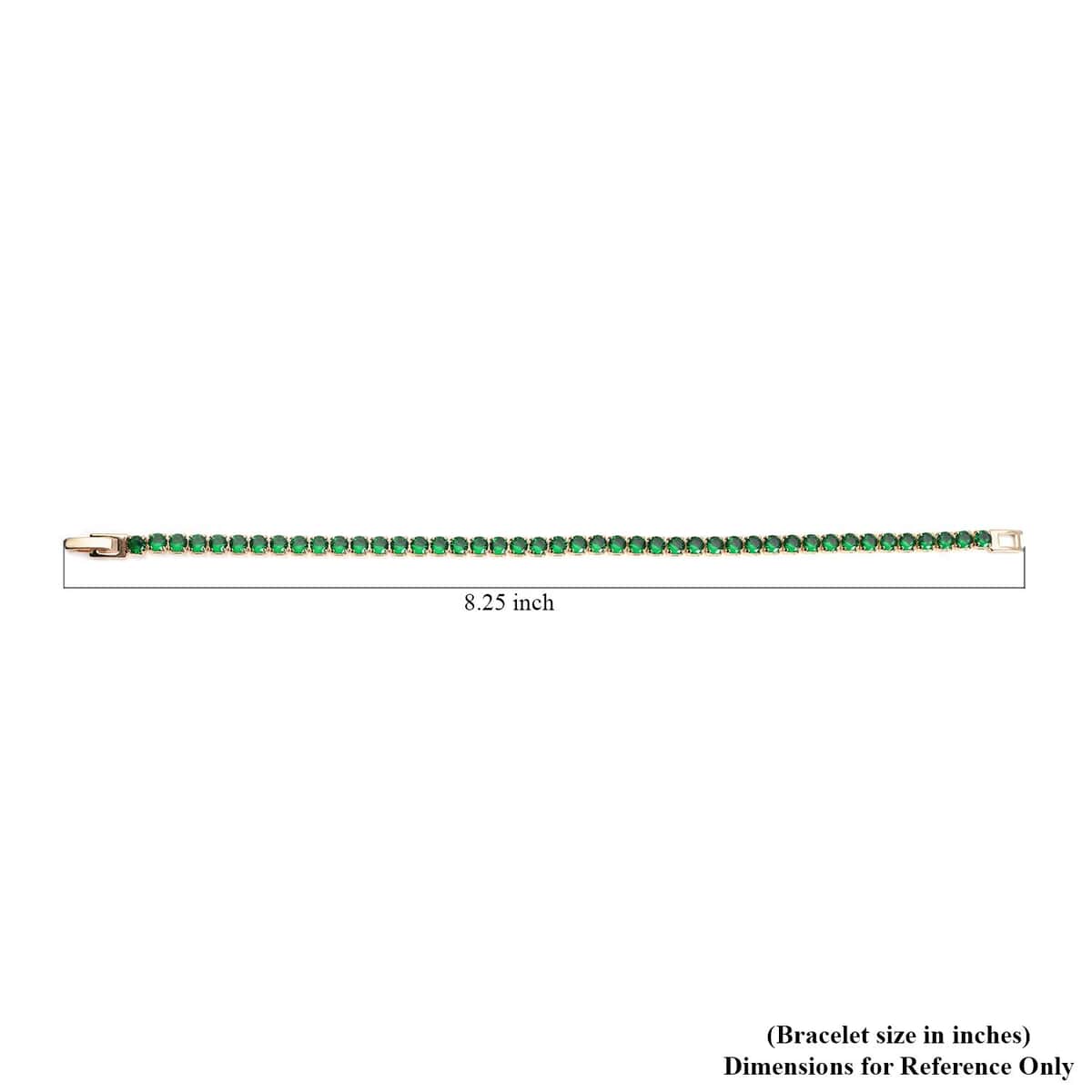 Simulated Emerald Tennis Bracelet in Goldtone (8.00 In) 13.00 ctw image number 4