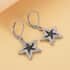 Black & White Austrian Crystal Starfish Earrings in Stainless Steel image number 1