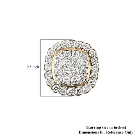 NY CLOSEOUT 14K Yellow Gold F SI1 Diamond Cluster Earrings 5 Grams 1.50 ctw image number 4