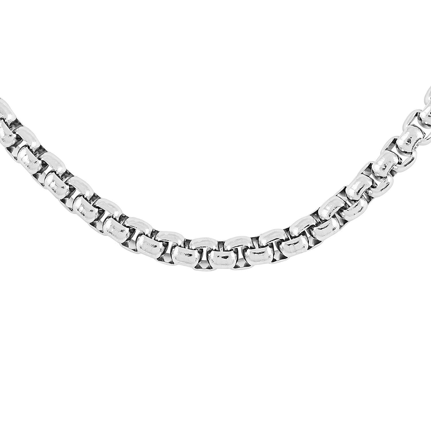 3.5mm Box Necklace 24 Inches in Stainless Steel 21 Grams