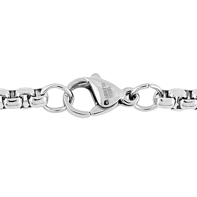 3.5mm Box Necklace 24 Inches in Stainless Steel 21 Grams