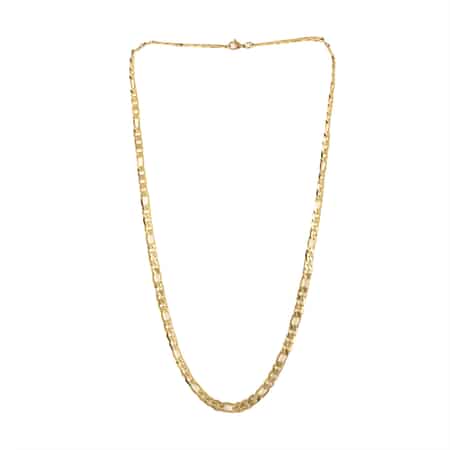7.6mm Figaro Necklace 24 Inches in ION Plated Yellow Gold Stainless Steel 27 Grams image number 2