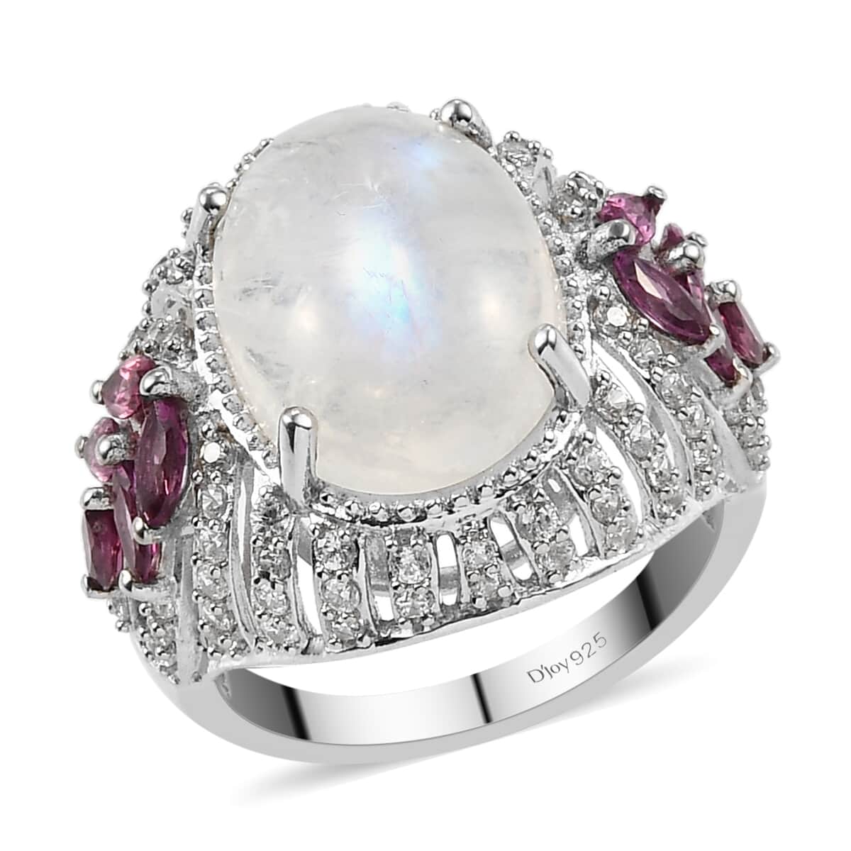 Kuisa Rainbow Moonstone and Multi Gemstone Ring in Platinum Over Sterling Silver (Size 8.0) 7.90 ctw image number 0