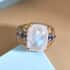 Kuisa Rainbow Moonstone and Multi Gemstone Ring in Vermeil Yellow Gold and Platinum Over Sterling Silver (Size 9.0) 12.50 ctw image number 1
