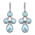 Larimar and White Zircon Dangle Earrings in Platinum Over Sterling Silver 8.75 ctw image number 0