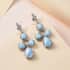 Larimar and White Zircon Dangle Earrings in Platinum Over Sterling Silver 8.75 ctw image number 1