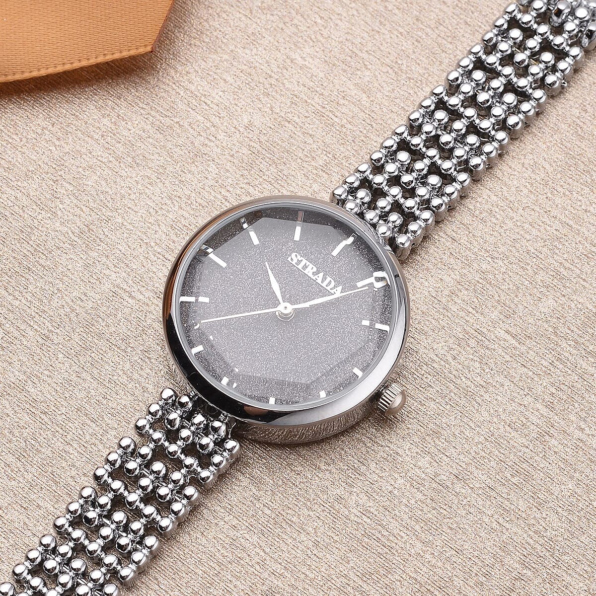 Strada Japanese Movement Gray Stardust Dial Watch with Silvertone (26.40mm) (6.0-7.50 Inch) image number 1