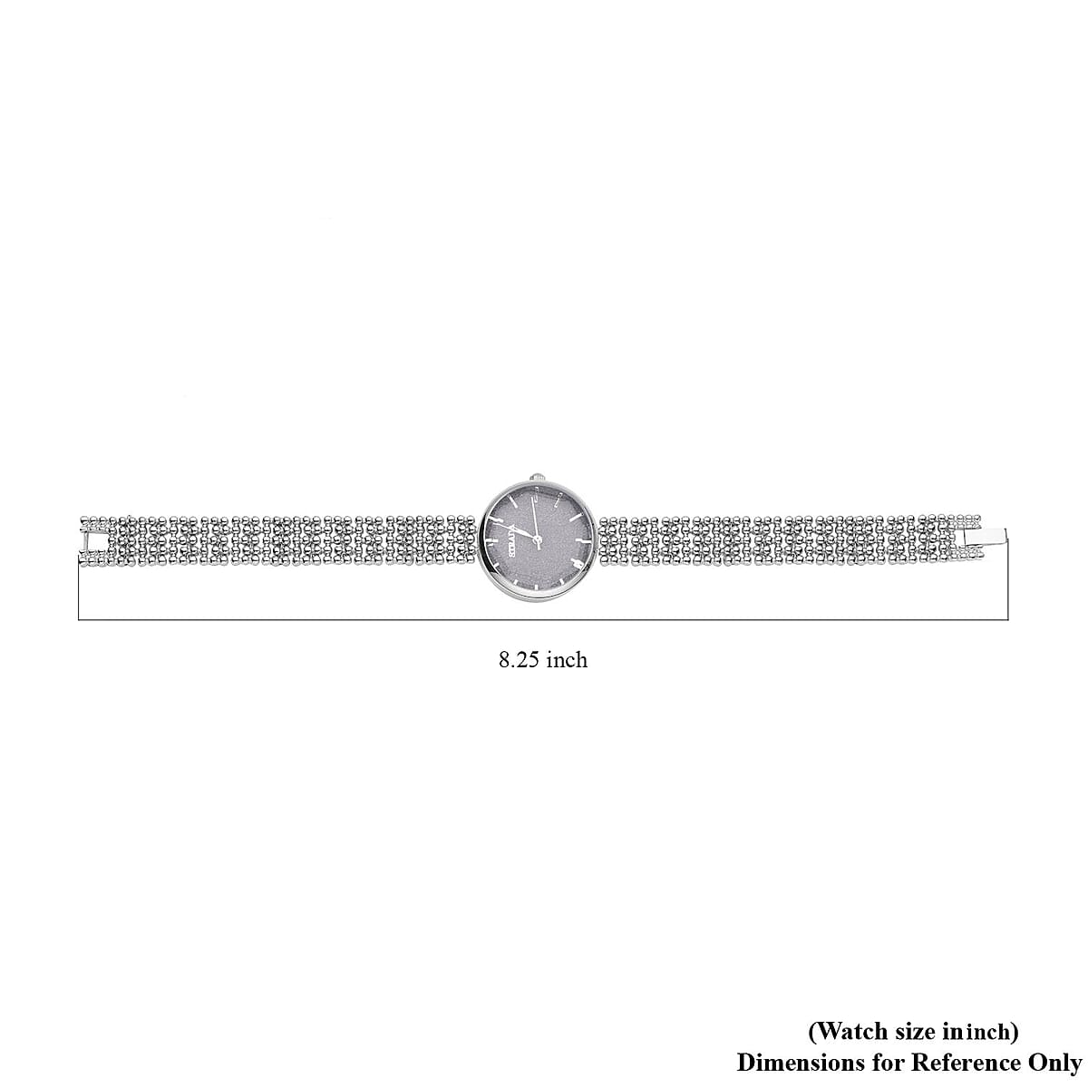 Strada Japanese Movement Gray Stardust Dial Watch with Silvertone (26.40mm) (6.0-7.50 Inch) image number 5