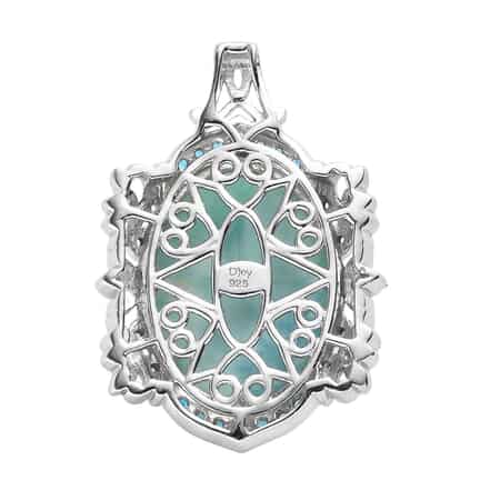 Larimar and Multi Gemstone Pendant in Vermeil Yellow Gold and Platinum Over Sterling Silver 17.50 ctw image number 4