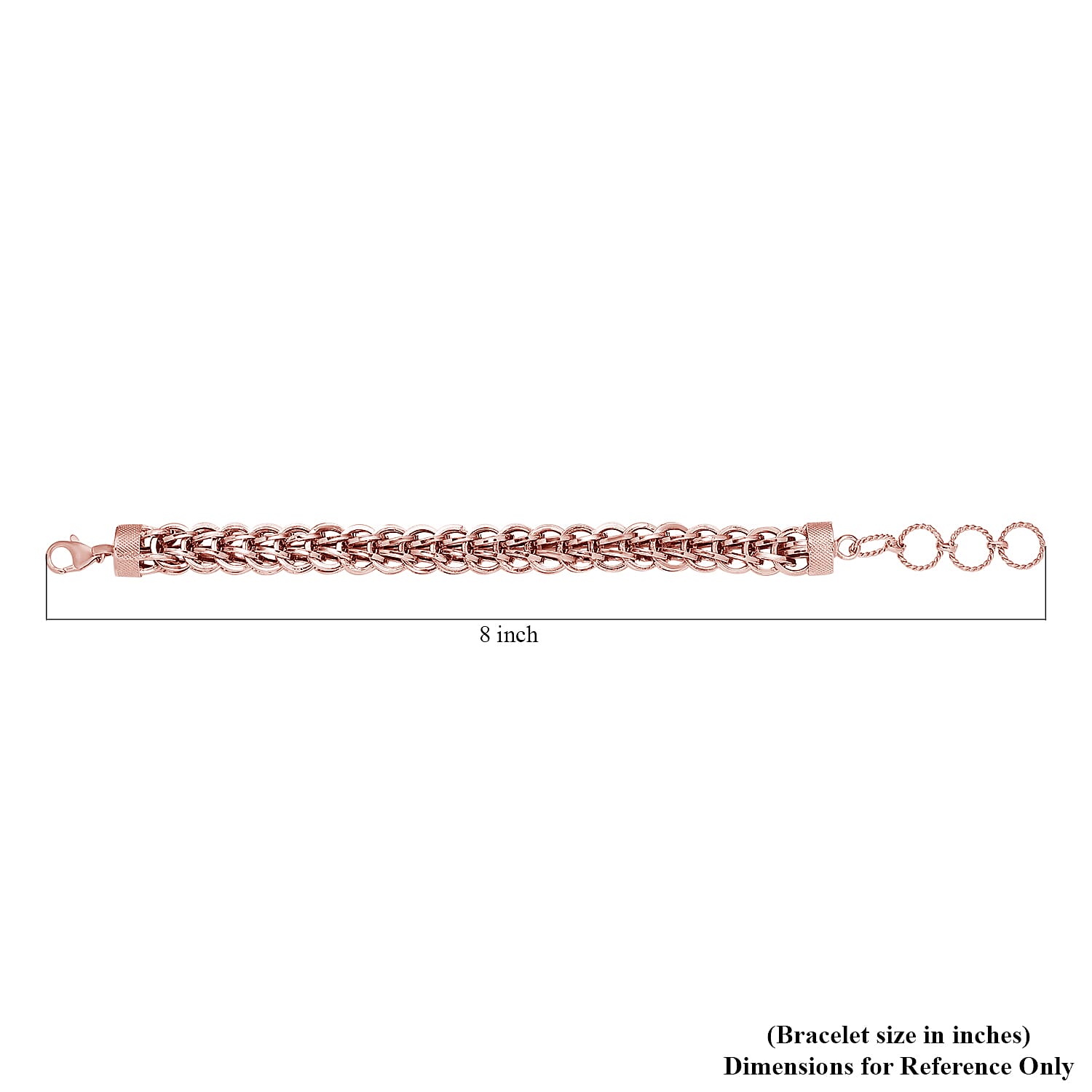 Artisan Crafted 14K RG Over Sterling Silver Link Bracelet (7.25 In) 20.10 Grams