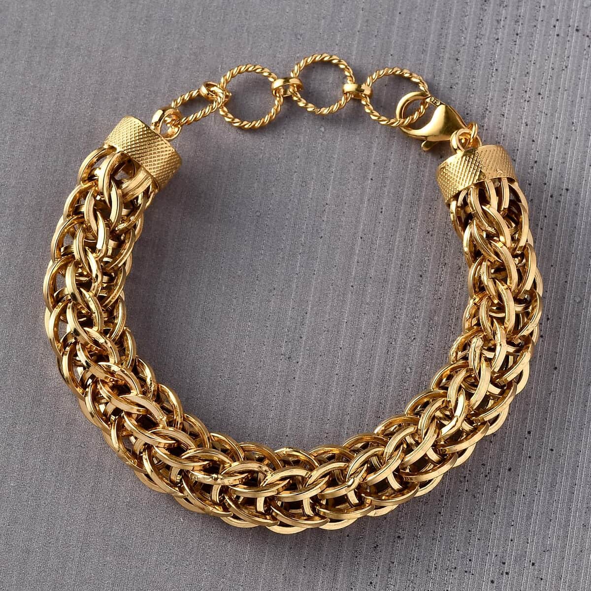 Artisan Crafted 14K Yellow Gold Over Sterling Silver Link Bracelet (7.25 In) 20.10 Grams image number 1