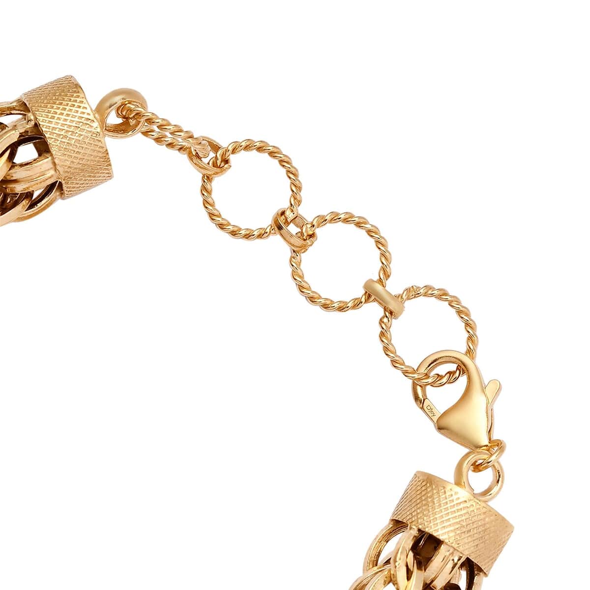Artisan Crafted 14K Yellow Gold Over Sterling Silver Link Bracelet (7.25 In) 20.10 Grams image number 3