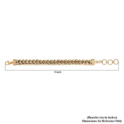 Artisan Crafted 14K Yellow Gold Over Sterling Silver Link Bracelet (7.25 In) 20.10 Grams