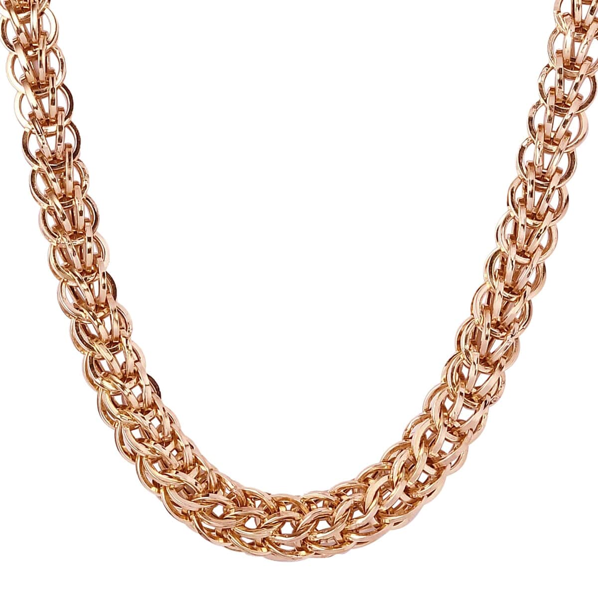 Artisan Crafted 14K Rose Gold Over Sterling Silver 15mm Hollow Chain Necklace 20 Inches 53.90 Grams image number 0