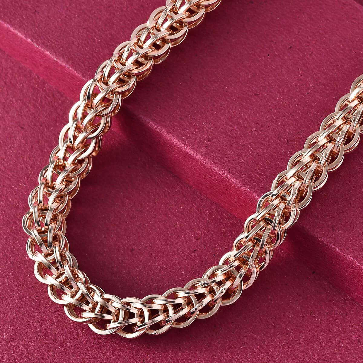Artisan Crafted 14K Rose Gold Over Sterling Silver 15mm Chain Necklace 20 Inches 53.90 Grams image number 1