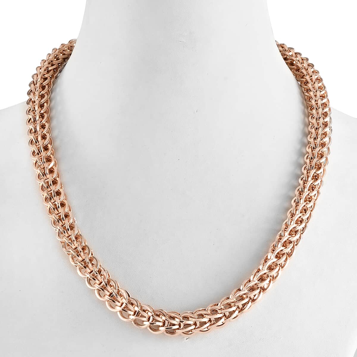 Artisan Crafted 14K Rose Gold Over Sterling Silver 15mm Hollow Chain Necklace 20 Inches 53.90 Grams image number 2