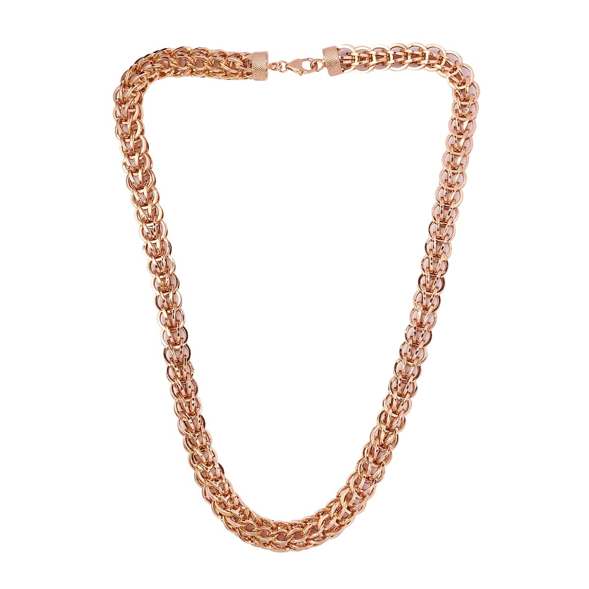 Artisan Crafted 14K Rose Gold Over Sterling Silver 15mm Hollow Chain Necklace 20 Inches 53.90 Grams image number 3